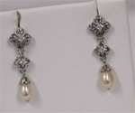 Designer Earrings, Dangling Pearl