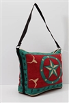 Tote Bag, Turquoise/Red Longhorn & Star