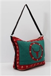 Tote Bag, Turquoise/Red Longhorn